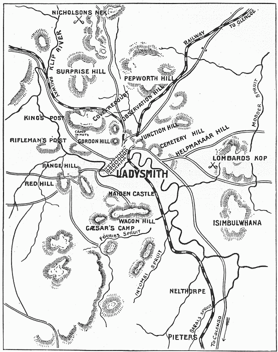 Map of Ladysmith and Surrounding Heights