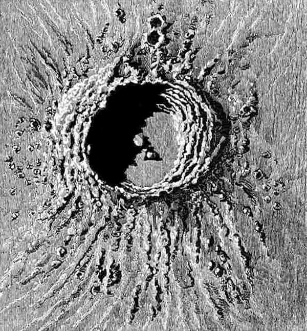 Fig. 6.

The crater Copernicus.
(As given in Herschel's Astronomy, from a drawing taken in a
reflecting telescope of 20 feet focal length.)