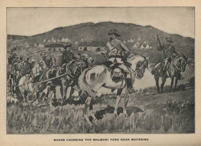 BOERS CROSSING THE MALMANI FORD NEAR MAFEKING