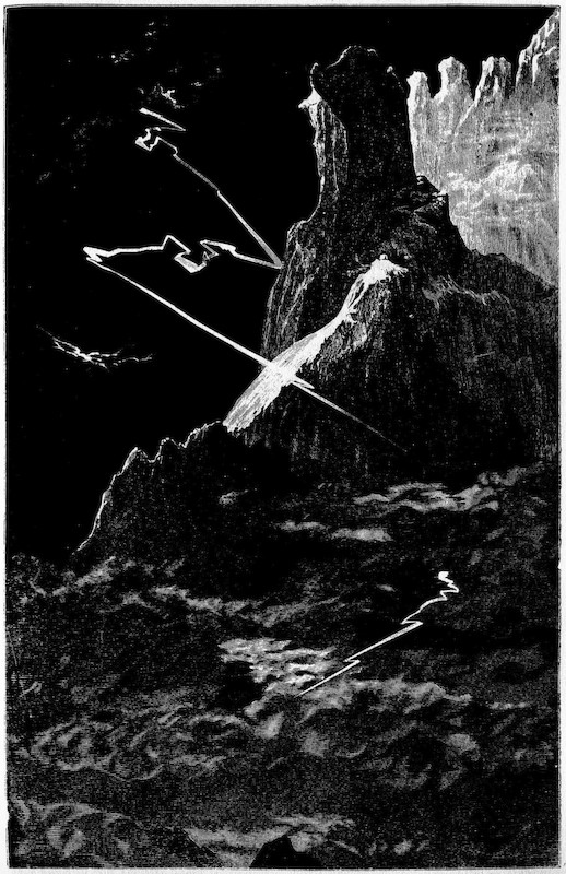 THE CRAGS OF THE MATTERHORN, DURING THE STORM, MIDNIGHT, AUGUST 10, 1863